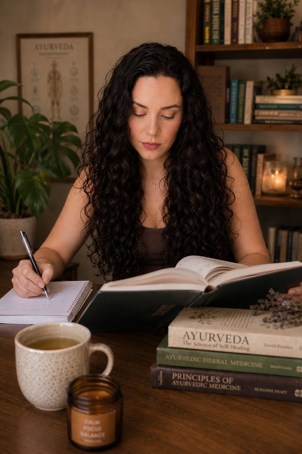 Brenda Ribas estudando Ayurveda